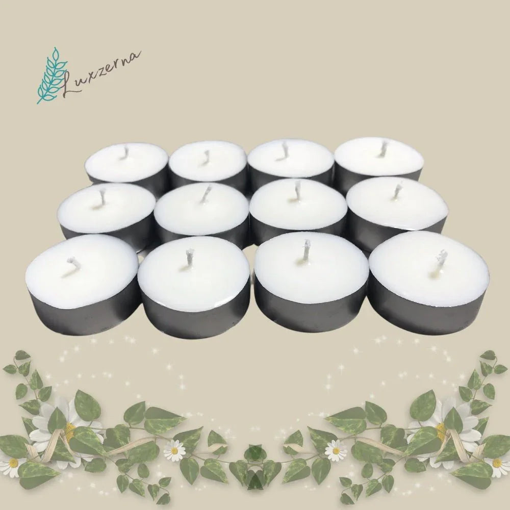 12pcs Pure / Natural Soy Wax Tealight by Luxzerna - Luxzerna Candles & Wax Melts PH