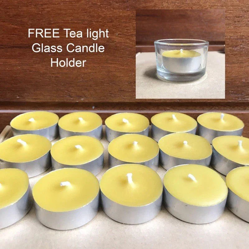 15pcs Small Beeswax Tealight by Luxzerna - Luxzerna Candles & Wax Melts PH