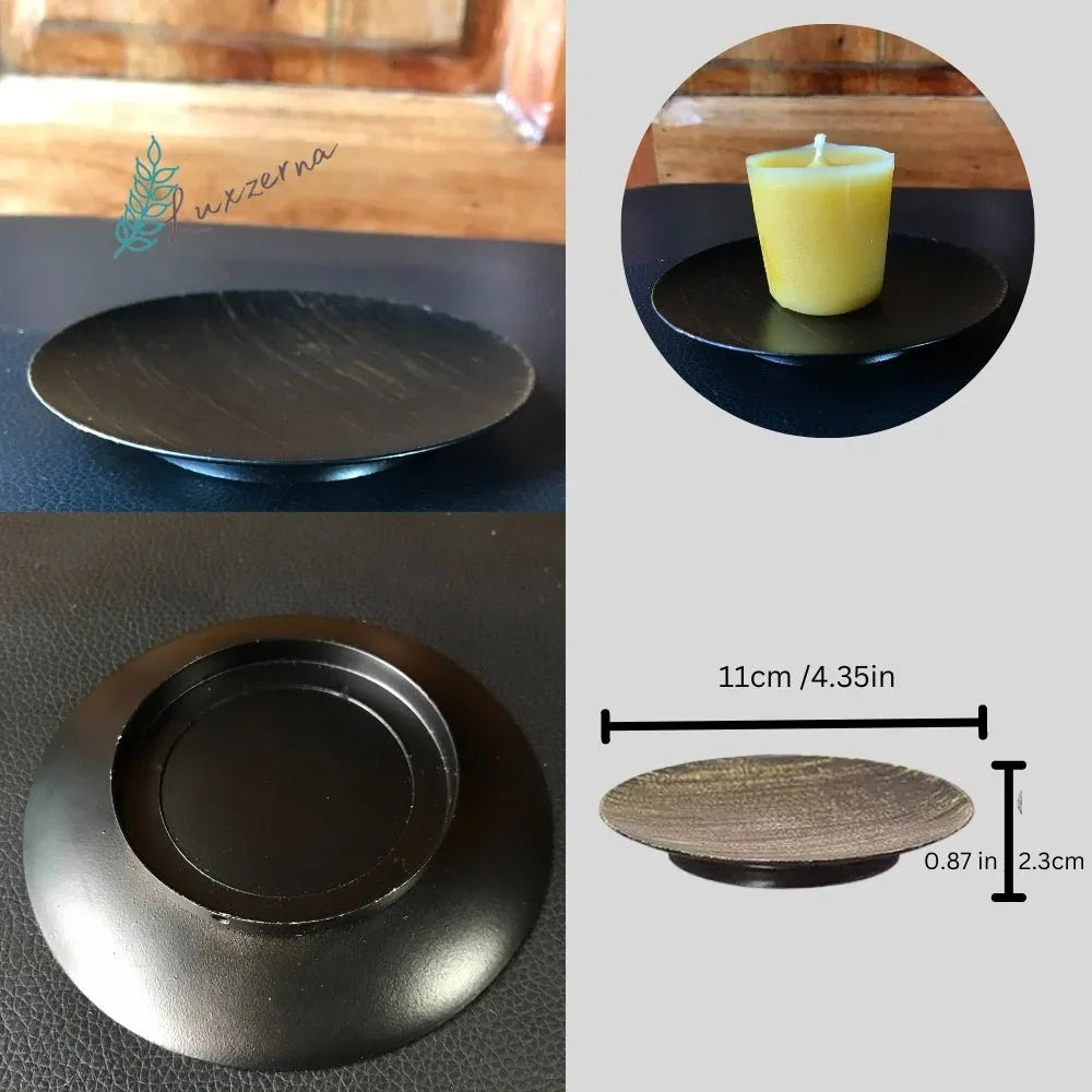 Elegant & Modern Iron Pillar Candle Plate , Candle Holder, Nordic Table Decoration - Luxzerna Candles & Wax Melts PH