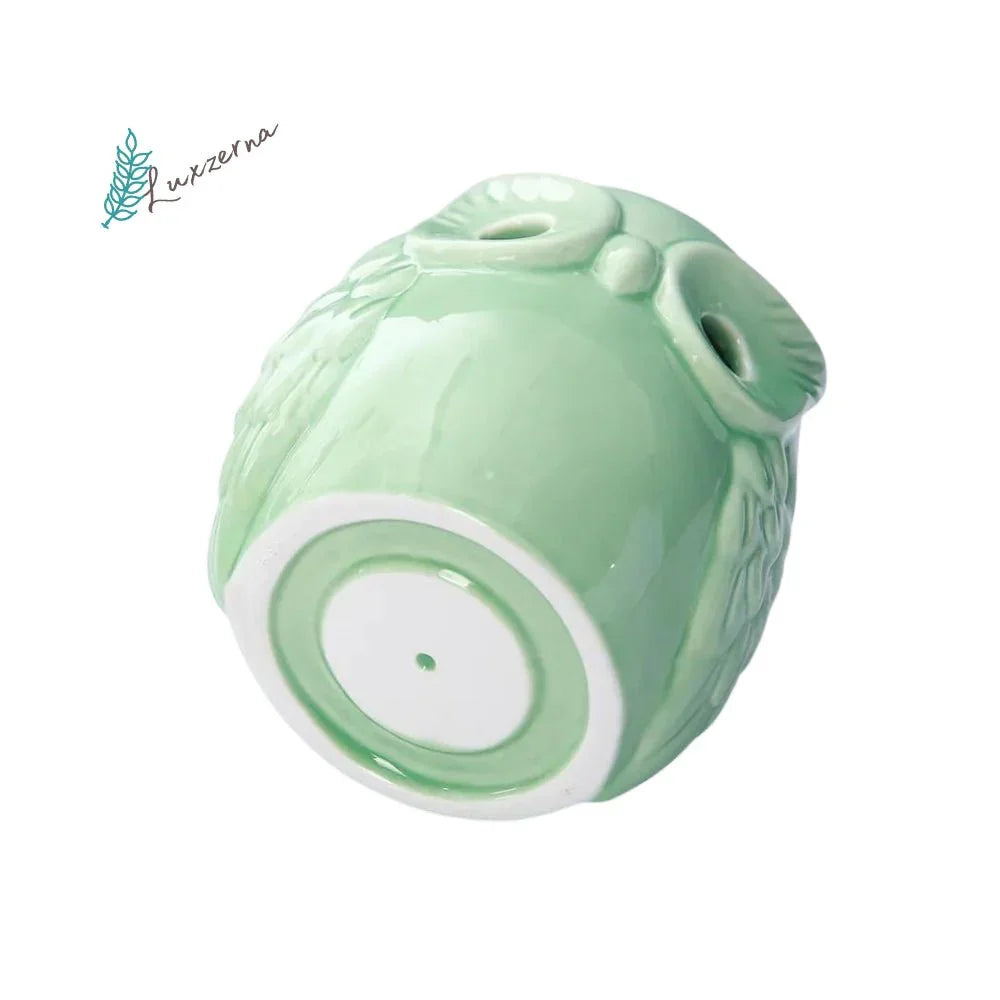 Light Pastel Green Ceramic Big Owl Burner - Luxzerna Candles & Wax Melts PH