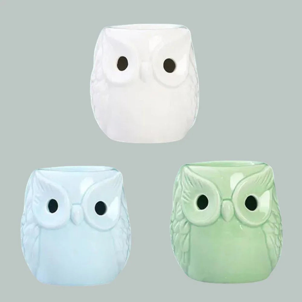 White Ceramic Big Owl Burner | Oil Burner | Wax Melt Burner - Luxzerna Candles & Wax Melts PH