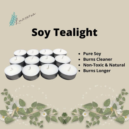12pcs Pure / Natural Soy Wax Tealight by Luxzerna - Luxzerna Candles & Wax Melts PH