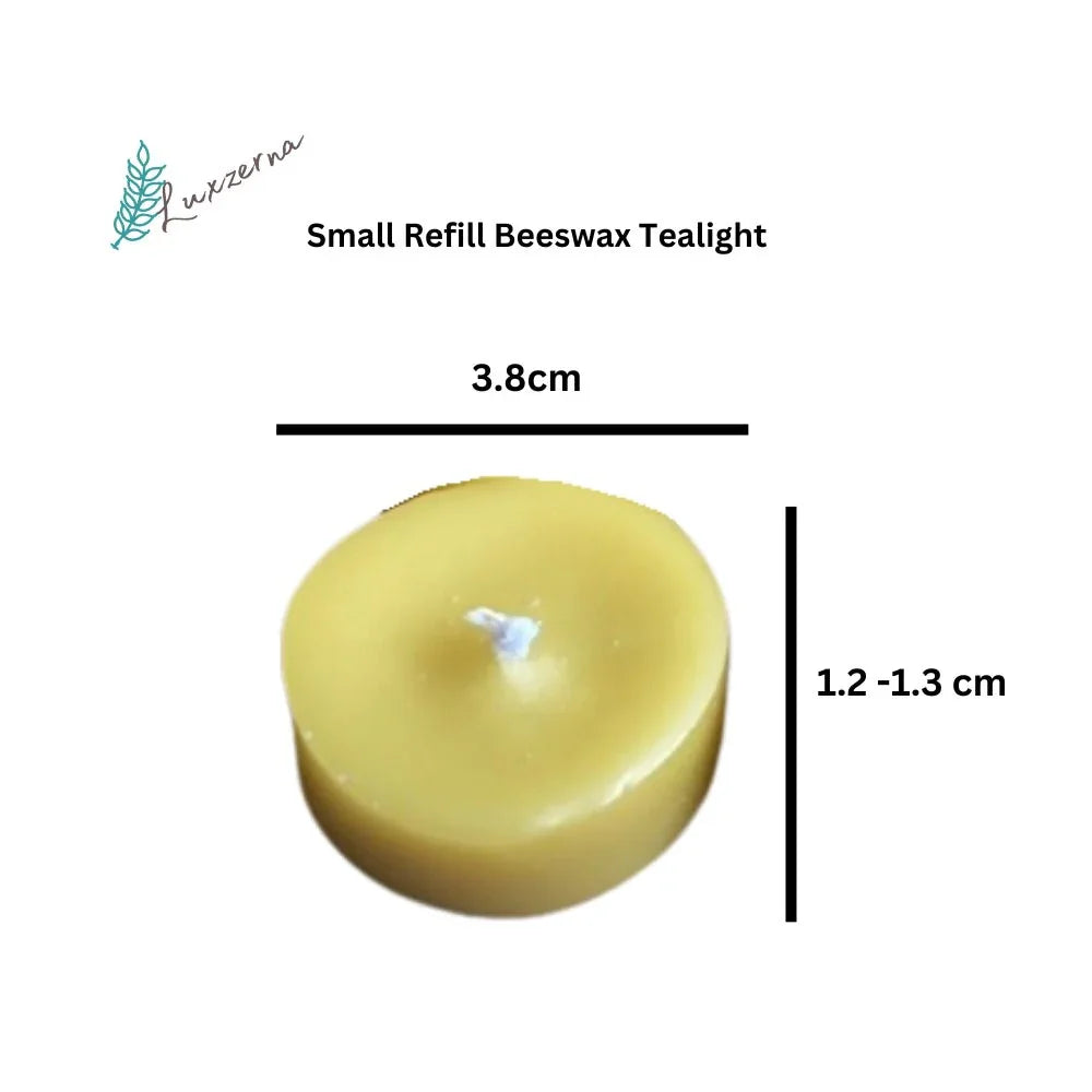 15 Small Pure Beeswax Tea Light REFILL with FREE Votive Glass - Luxzerna Candles & Wax Melts PH