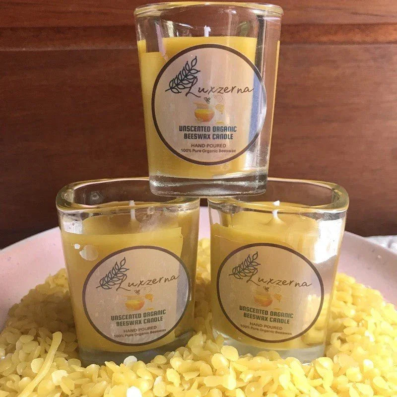 3oz Pure Organic Beeswax Candle by Luxzerna - Luxzerna Candles & Wax Melts PH