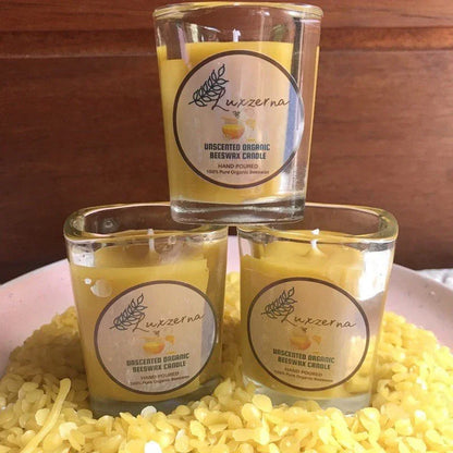 3oz Pure Organic Beeswax Candle by Luxzerna - Luxzerna Candles & Wax Melts PH