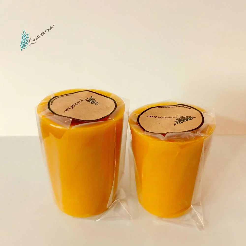 45 Hrs & 52 Hrs Burn Time Luxzerna Pillar Beeswax Candle - Luxzerna Candles & Wax Melts PH