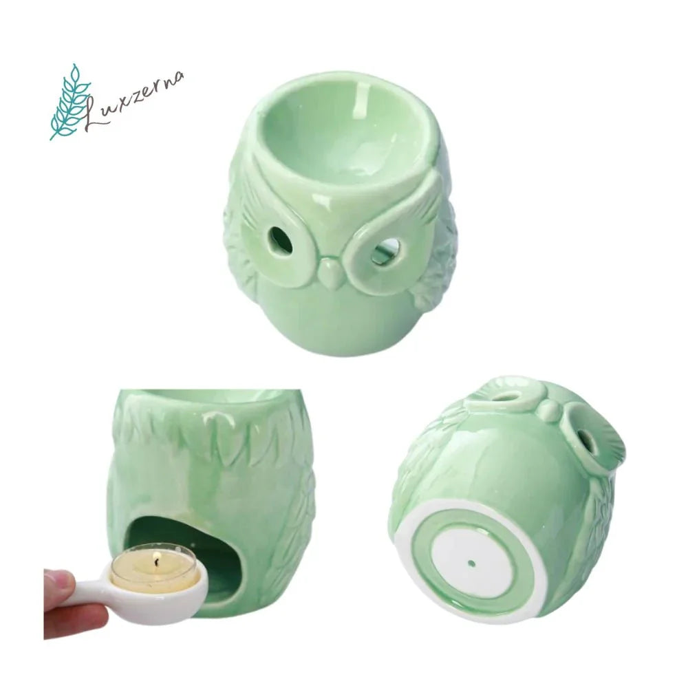 Big Owl Ceramic Oil Burner | Wax Melt Burner & Essential Oil Burner - Luxzerna Candles & Wax Melts PH