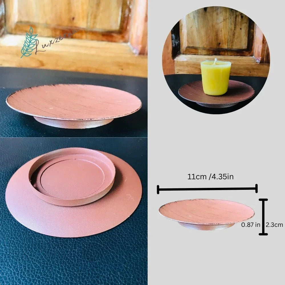 Elegant & Modern Iron Pillar Candle Plate , Candle Holder, Nordic Table Decoration - Luxzerna Candles & Wax Melts PH