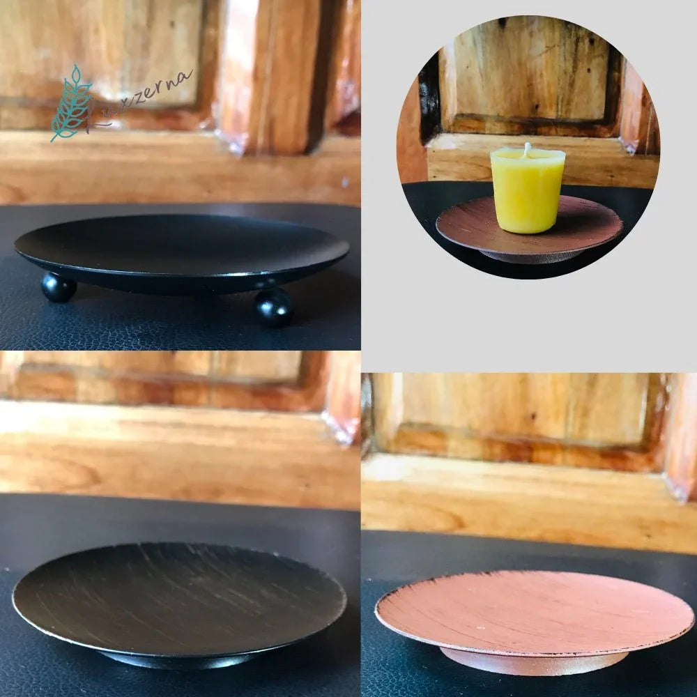 Elegant & Modern Iron Pillar Candle Plate , Candle Holder, Nordic Table Decoration - Luxzerna Candles & Wax Melts PH