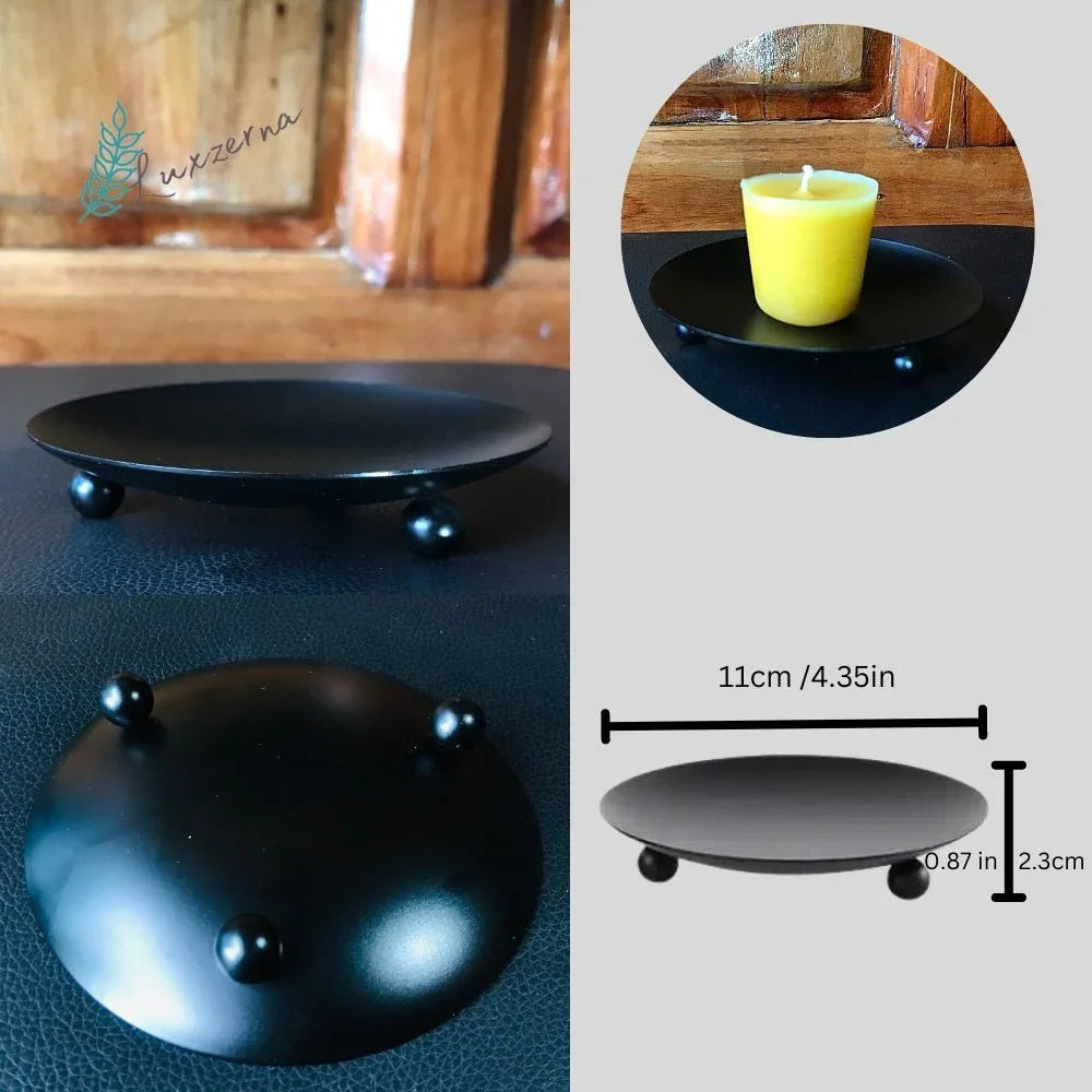 Elegant & Modern Iron Pillar Candle Plate , Candle Holder, Nordic Table Decoration - Luxzerna Candles & Wax Melts PH