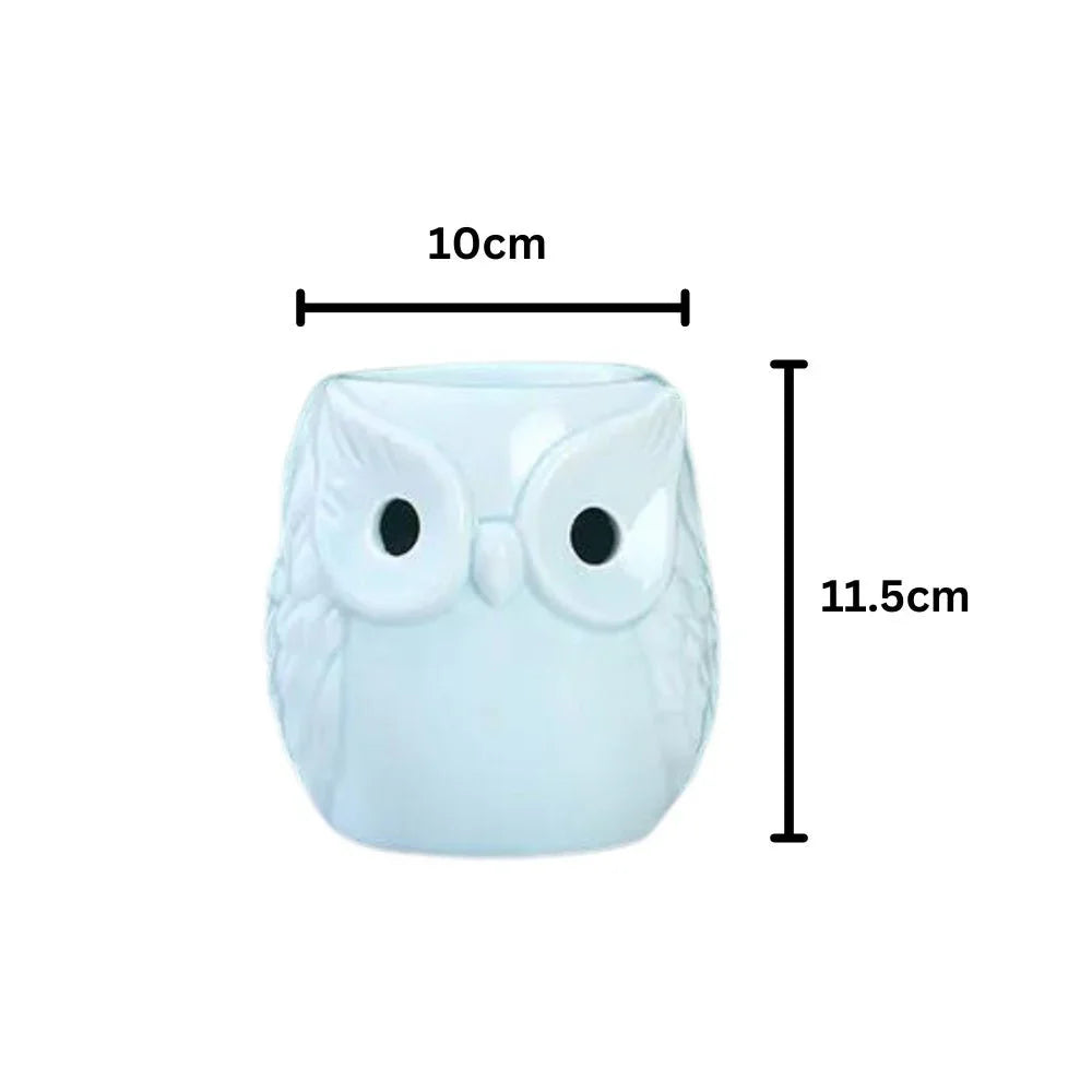 Light Blue Big Owl Ceramic Burner w/ 30g Wax Melts & Tealight Spoon w/ FREE TEALIGHT - Luxzerna Candles & Wax Melts PH
