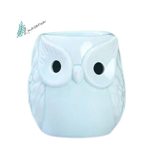 Light Pastel Blue Ceramic Big Owl Oil Burner | Wax Melt Burner - Luxzerna Candles & Wax Melts PH