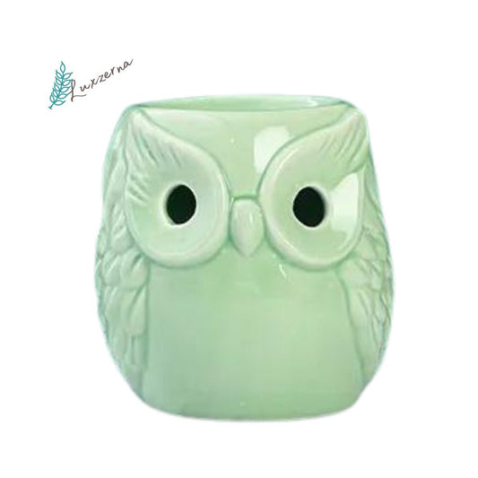 Light Pastel Green Ceramic Big Owl Burner - Luxzerna Candles & Wax Melts PH