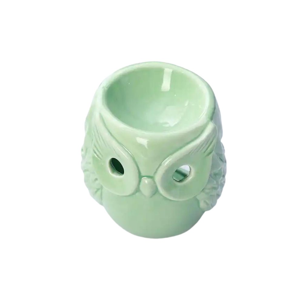 Light Pastel Green Ceramic Big Owl Burner - Luxzerna Candles & Wax Melts PH