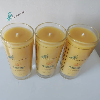 Luxzerna 240 ml Unscented Pure Beeswax Candle Glass - Luxzerna Candles & Wax Melts PH