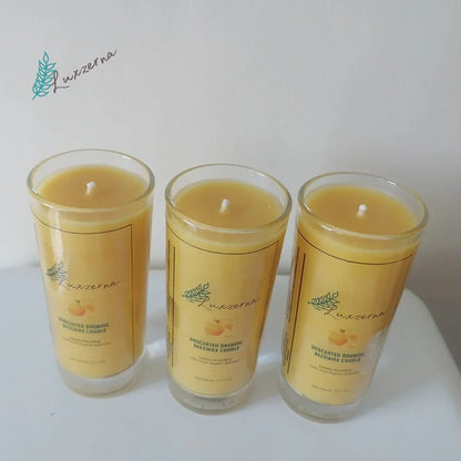 Luxzerna 240 ml Unscented Pure Beeswax Candle Glass - Luxzerna Candles & Wax Melts PH