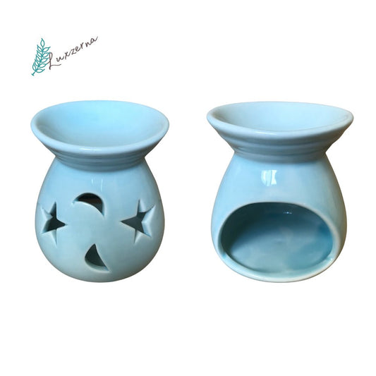 Pastel Light Blue Ceramic Oil Burner | Wax Melt Burner - Luxzerna Candles & Wax Melts PH