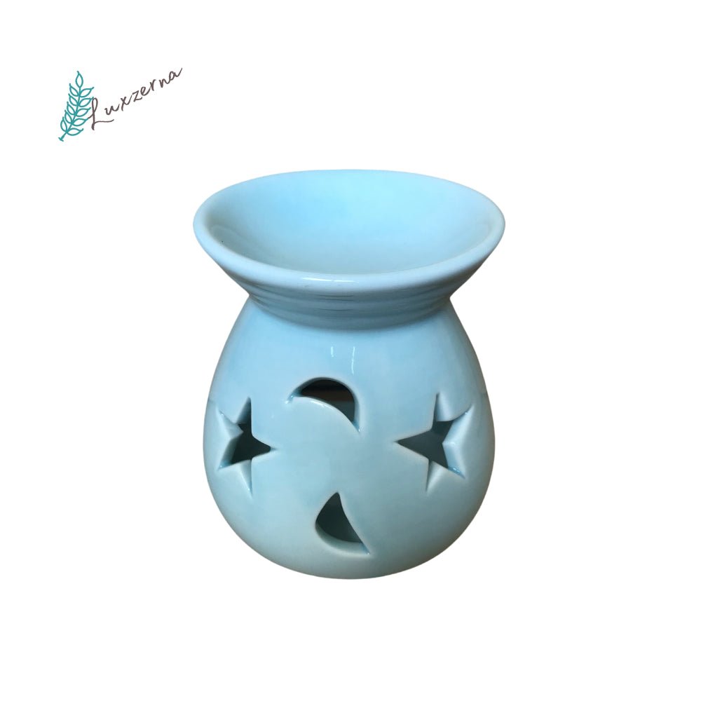 Pastel Light Blue Ceramic Oil Burner | Wax Melt Burner - Luxzerna Candles & Wax Melts PH