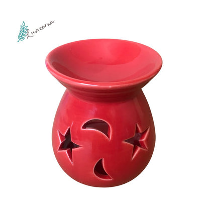 Red Ceramic Oil Burner, Wax Melt Burner - Luxzerna Candles & Wax Melts PH