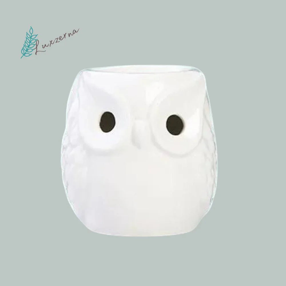 White Big Owl Ceramic Burner w/ 30g Wax Melts & Tealight Spoon w/ FREE TEALIGHT - Luxzerna Candles & Wax Melts PH