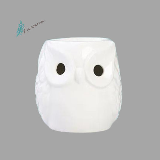 White Ceramic Big Owl Burner | Oil Burner | Wax Melt Burner - Luxzerna Candles & Wax Melts PH